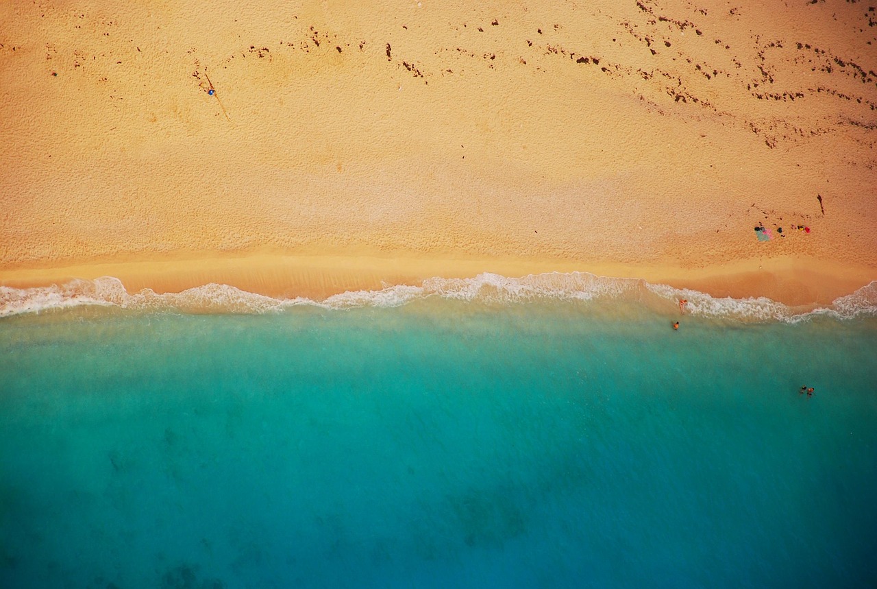 Coastal travel destination viewed from above