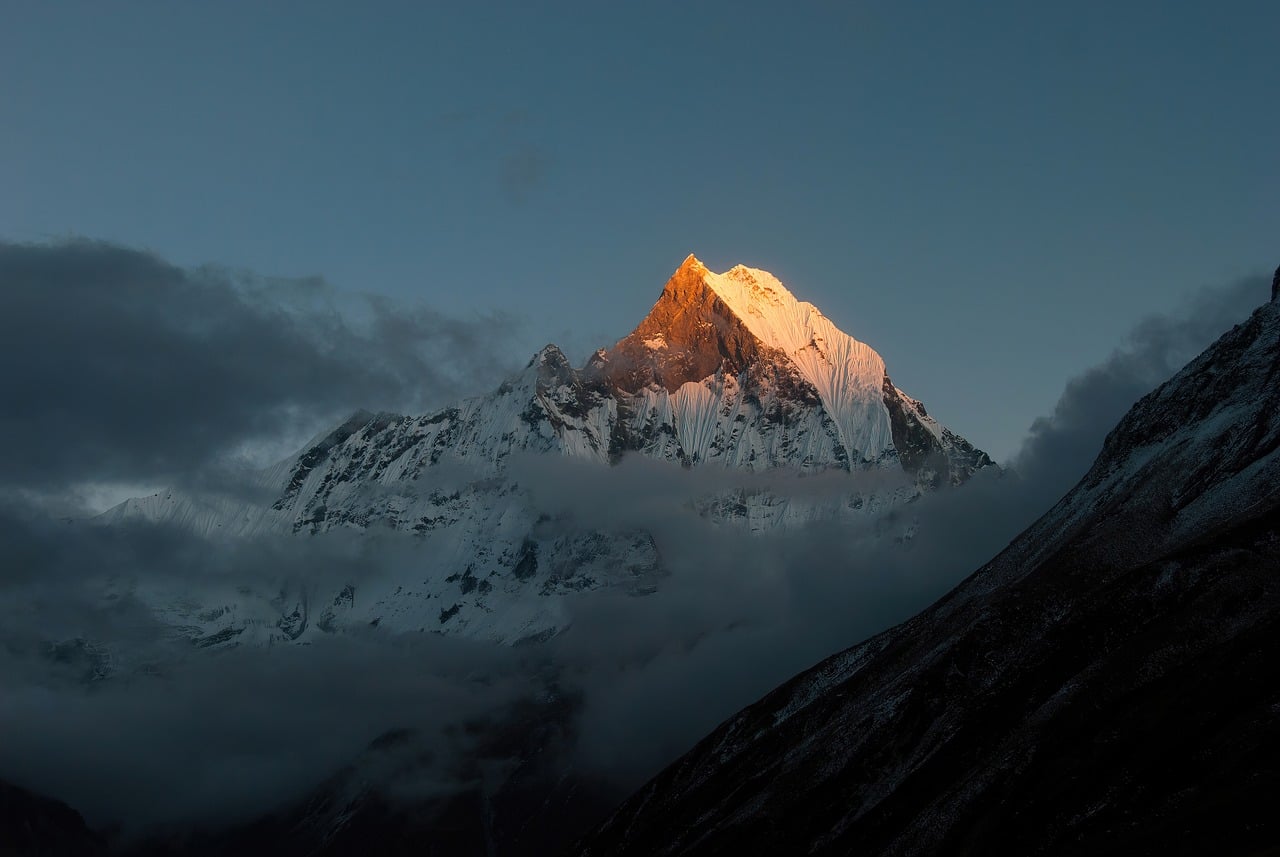 Mountain landscape at golden hour